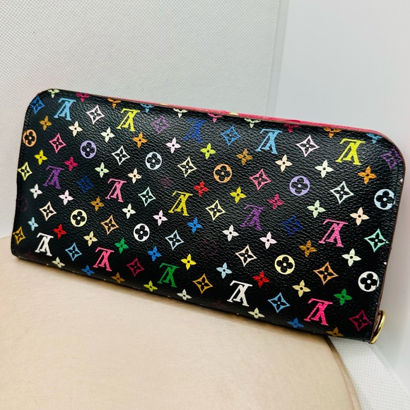 EUC Louis Vuitton x Takashi Murakami Black Portefeuille Insolite Monogram Wallet - Picture 3 of 17